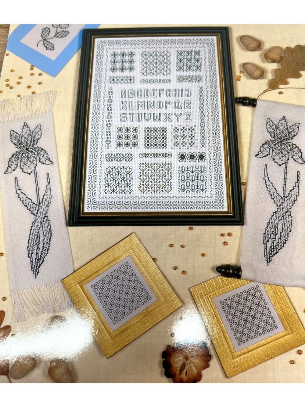 RARE Easing Into Blackwork Cross-Stitch Pattern Book By Mary Hickmott